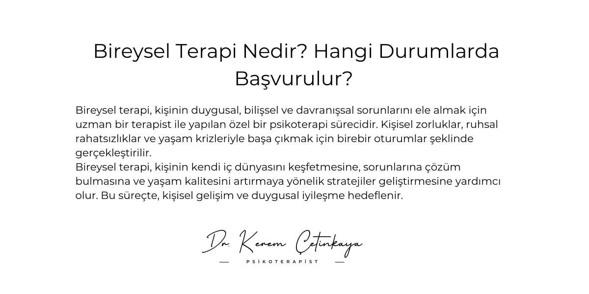 bireysel terapi nedir