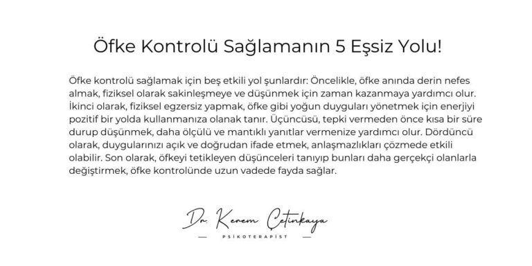 Öfke Kontrolü Sağlamanın 5 Eşsiz Yolu!