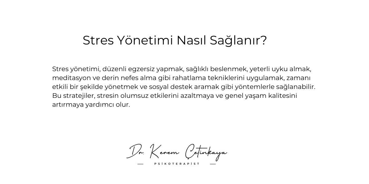 stres yönetimi nasıl sağlanır